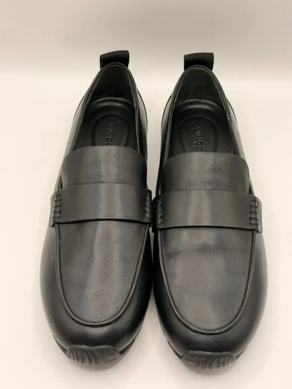 Vince Women's Tommy Black Leather Loafer Flats Sz EU 38 US 7.5 M
